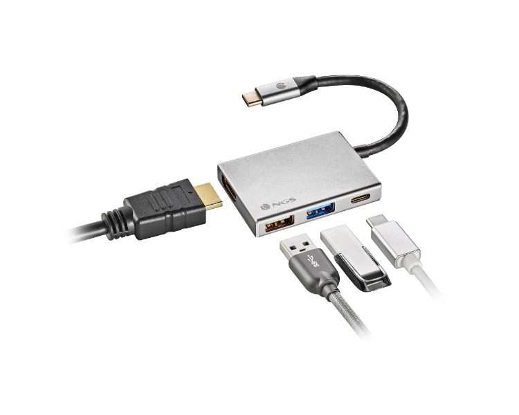 NGS Wonderdock4 4 en 1 USB-C a HDMI/USB 3.0/USB 2.0/PD 60W - Multilector antarti.com